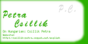 petra csillik business card